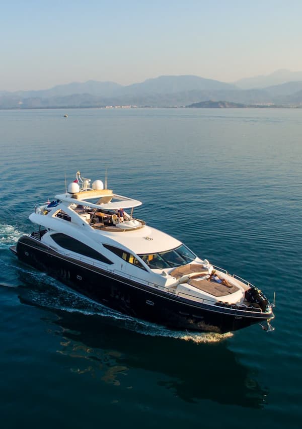 modern luxury boat cruising through the ocean